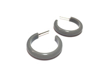 Load image into Gallery viewer, Dark Gray Skinny Perfect Hoop Earrings