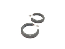 Load image into Gallery viewer, Dark Gray Skinny Perfect Hoop Earrings