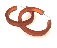 Load image into Gallery viewer, Mahogany Brown Frosted Classic Hoop Earrings