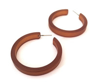 Load image into Gallery viewer, Mahogany Brown Frosted Classic Hoop Earrings