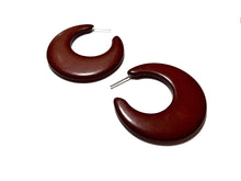 Load image into Gallery viewer, Brown Mod Go Go Lucite Hoop Earrings