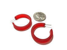 Load image into Gallery viewer, Cherry Red Frosted Small Classic Hoop Earrings
