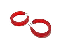 Load image into Gallery viewer, Cherry Red Frosted Small Classic Hoop Earrings