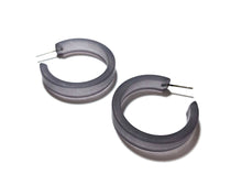 Load image into Gallery viewer, Silver Grey Frosted Small Classic Hoop Earrings