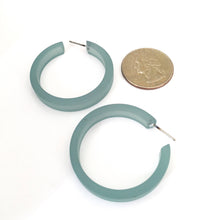 Load image into Gallery viewer, Teal Frosted Classic Hoop Earrings