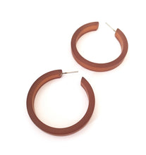 Load image into Gallery viewer, Mahogany Brown Frosted Classic Hoop Earrings