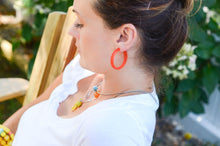 Load image into Gallery viewer, Mahogany Brown Frosted Classic Hoop Earrings