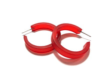 Load image into Gallery viewer, Cherry Red Frosted Small Classic Hoop Earrings