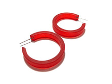 Load image into Gallery viewer, Cherry Red Frosted Small Classic Hoop Earrings