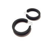 Load image into Gallery viewer, Black Frosted Small Classic Hoop Earrings