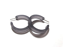 Load image into Gallery viewer, Silver Grey Frosted Small Classic Hoop Earrings