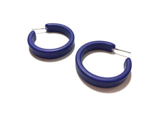 Load image into Gallery viewer, Navy Blue Matte Small Classic Hoop Earrings