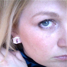 Load image into Gallery viewer, Indigo Purple Jumbo Lucite Cube Stud Earrings