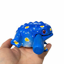 Load image into Gallery viewer, 3" Wooden Musical Frog - Winter Design (Percussion Instrument)