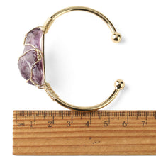 Load image into Gallery viewer, Amethyst Energy Calming Crystal Bangle Bracelet