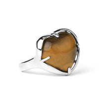 Load image into Gallery viewer, Tiger Eye Fearless Heart Adjustable Ring