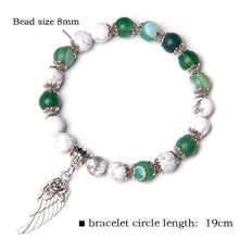 Load image into Gallery viewer, Green Agate &amp; White Turquoise Mental Flexibility Bracelet