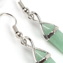 Load image into Gallery viewer, Green Aventurine Crystal Point Chakra Earrings