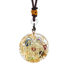 Load image into Gallery viewer, Orgonite Metatron 7 Chakra Energy Necklace. EmF Protection.