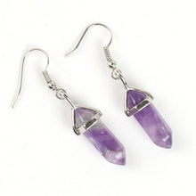 Load image into Gallery viewer, Amethyst Crystal Point Chakra Earrings