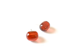 Load image into Gallery viewer, Tortoise Brown Marbled Oval Bulb Stud Earrings