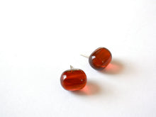 Load image into Gallery viewer, Tortoise Brown Marbled Oval Bulb Stud Earrings