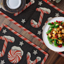 Load image into Gallery viewer, DaDa Bedding Set of 4-Pieces Peppermint Joy Holiday Tapestry Placemats 13” x 19” (12904)