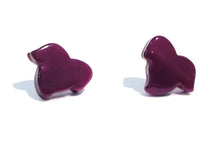 Load image into Gallery viewer, Purple Moonglow Small Maple Leaf Stud Earrings