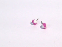 Load image into Gallery viewer, Tiny Stud Earrings | Lavender and White Geo Mini Dot Earrings | vintage lucite post earrings