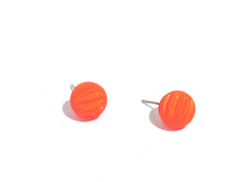 Load image into Gallery viewer, Orange Matte Corrugated Ball Stud Earrings