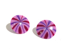 Load image into Gallery viewer, Purple Firework Lucite Disc Stud Earrings