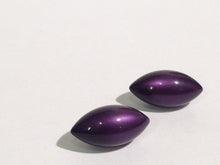 Load image into Gallery viewer, Purple Stud Earrings | Moonglow Deep Purple Pod Posts - vintage lucite oval post earrings