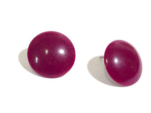 Load image into Gallery viewer, Plum Purple Disc Stud Earrings