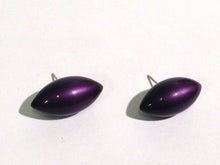 Load image into Gallery viewer, Purple Stud Earrings | Moonglow Deep Purple Pod Posts - vintage lucite oval post earrings