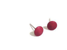 Load image into Gallery viewer, Eggplant Purple Small Disc Stud Earrings
