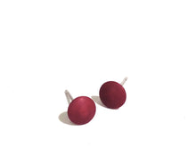 Load image into Gallery viewer, Eggplant Purple Small Disc Stud Earrings