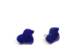 Load image into Gallery viewer, Cobalt Blue Moonglow Small Maple Leaf Stud Earrings