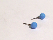 Load image into Gallery viewer, Tiny Turquoise Studs | Turquoise Stud Earrings | vintage lucite post stud earrings