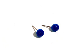 Load image into Gallery viewer, Aqua Blue Small Vintage Moonglow Stud Earrings 6mm