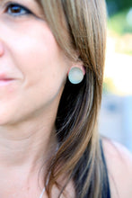 Load image into Gallery viewer, Seafoam Green Transparent Studs | vintage lucite retro button stud earrings