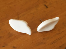 Load image into Gallery viewer, White Feather Stud Earrings