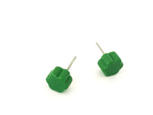 Load image into Gallery viewer, Deco Daisies Flower Stud Earring Set - Lucite Post Earrings - Green Orange and Turquoise