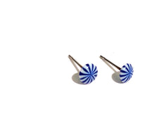 Load image into Gallery viewer, Cobalt &amp; White Tiny Starburst Disc Stud Earrings