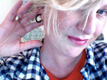 Load image into Gallery viewer, Dark Aqua Blue Skinny Tube Hoop Earrings