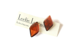 Load image into Gallery viewer, Tortoise Brown Sliding Diamond Stud Earrings
