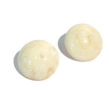 Load image into Gallery viewer, Cream Marbled Large Retro Button Stud Earrings