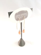 Load image into Gallery viewer, Orange Candy Stripe Drop Earrings | funky hook matte metal drops | gold or silver