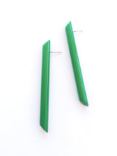 Load image into Gallery viewer, Green Couture Lucite Skinny Stick Stud Earrings