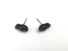 Load image into Gallery viewer, Black Lucite Minimal &amp; Tiny Clogs Stud Earrings