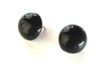 Load image into Gallery viewer, Jet Black Retro Button Stud Earrings